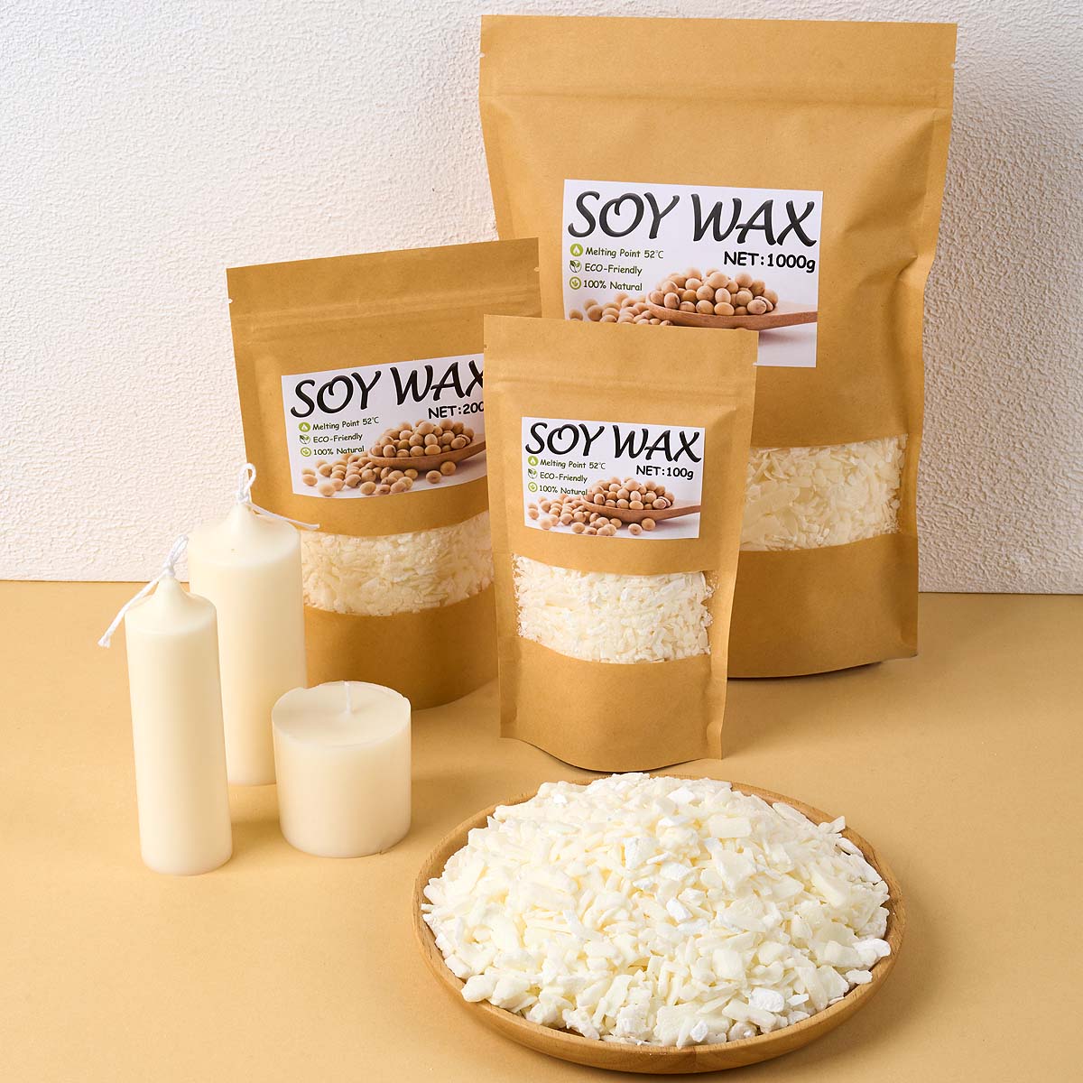 Scented Candle Set - 1 Pounds Pure White Soy Wax