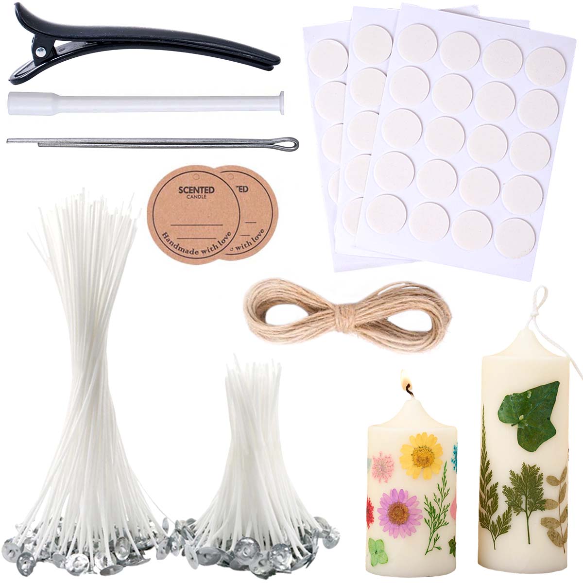 Scented Candle Set - 10cm 20cm Smokeless Candle Wicks Set