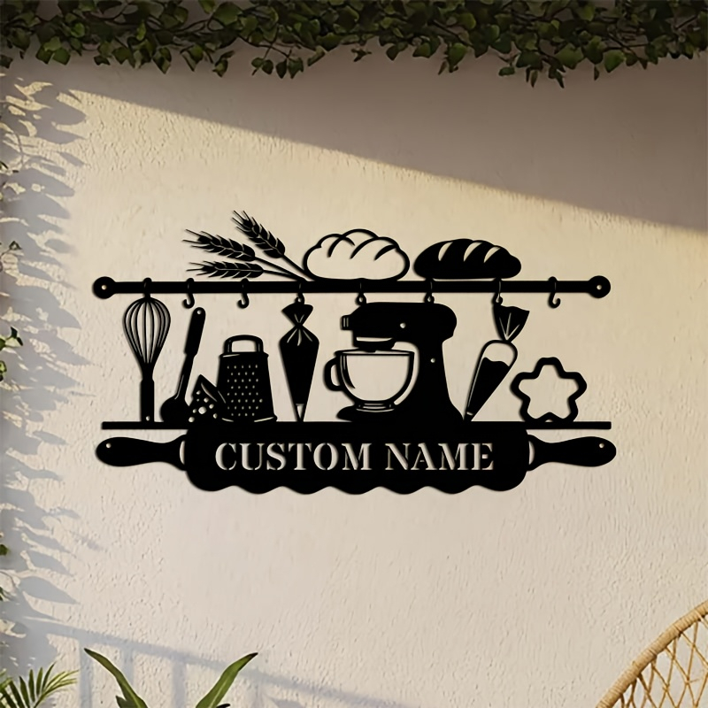 Home Decor Kitchen - Personalized Kitchen Iron Wall Art, Baking