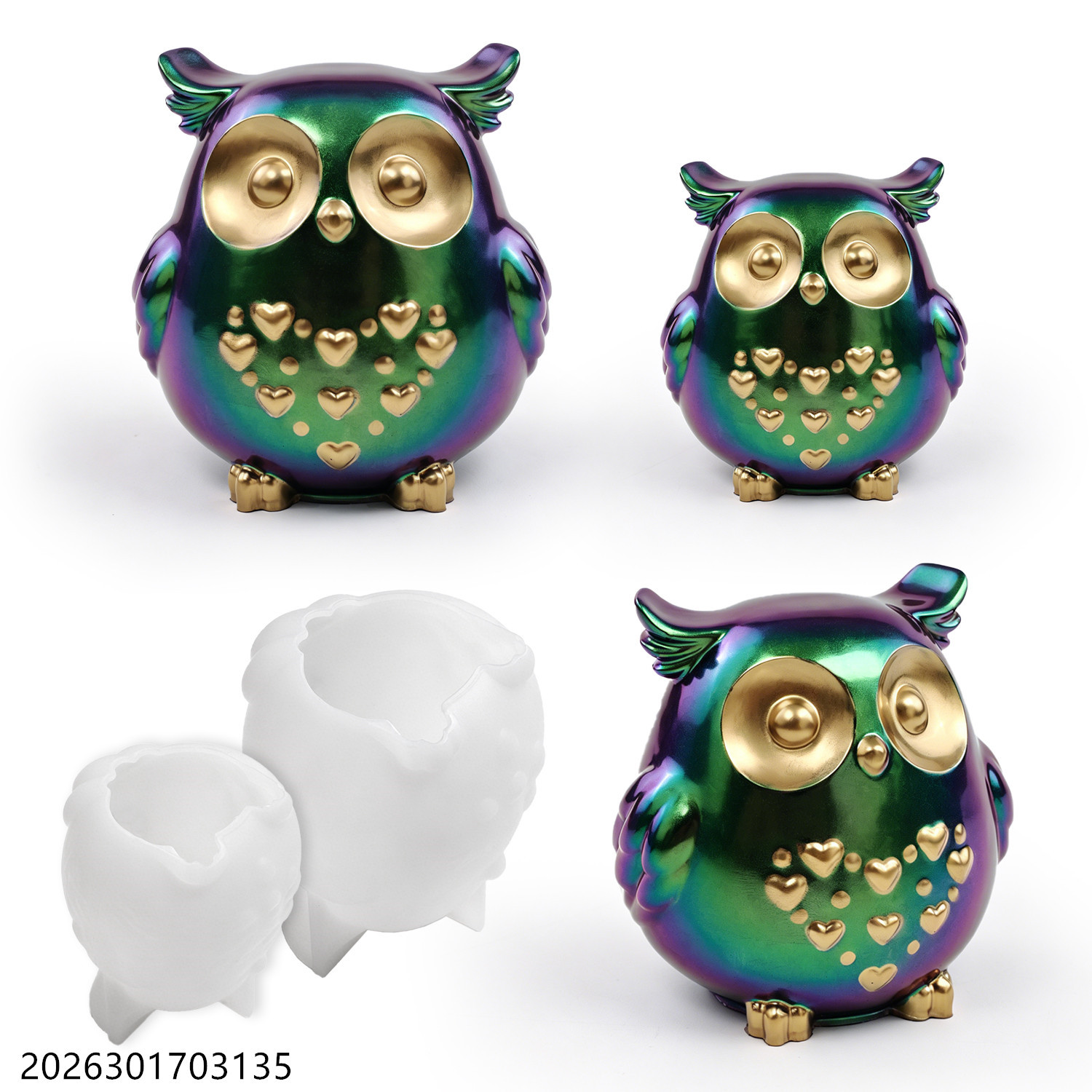 Scented Candle Set - Owl Silicone Mold 3D Bird Shape