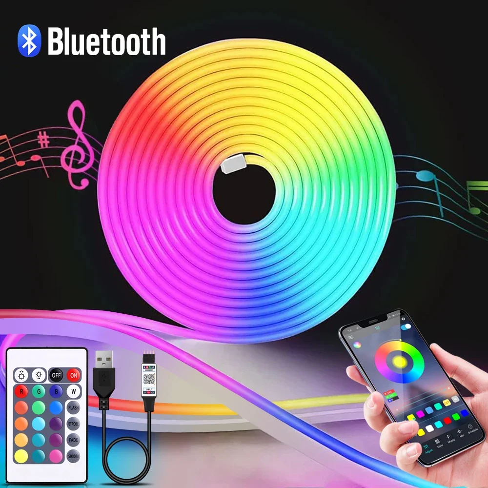 Led Strip Lights - 1-5m RGB LED Neon Strip Light