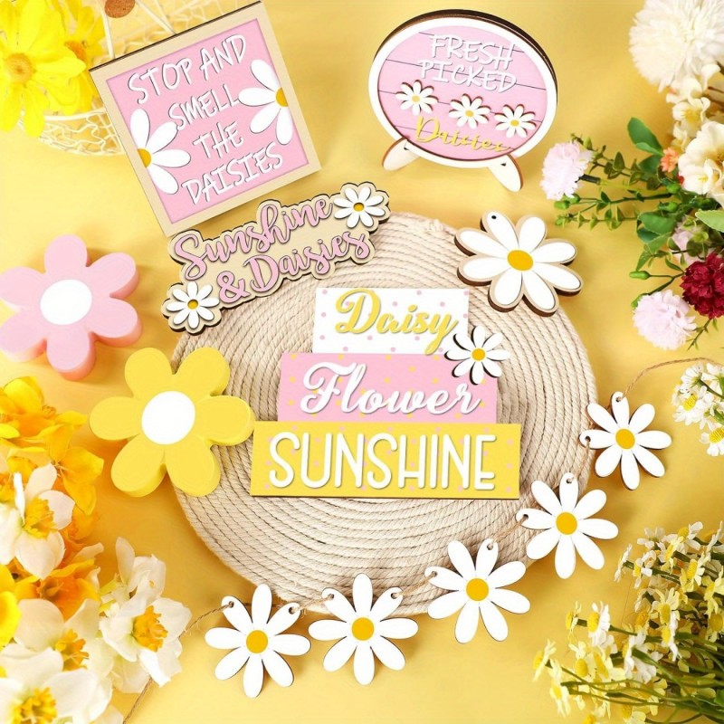 Daisy Tiered Tray Decor Summer - Home Decor Daisy 评论和价格