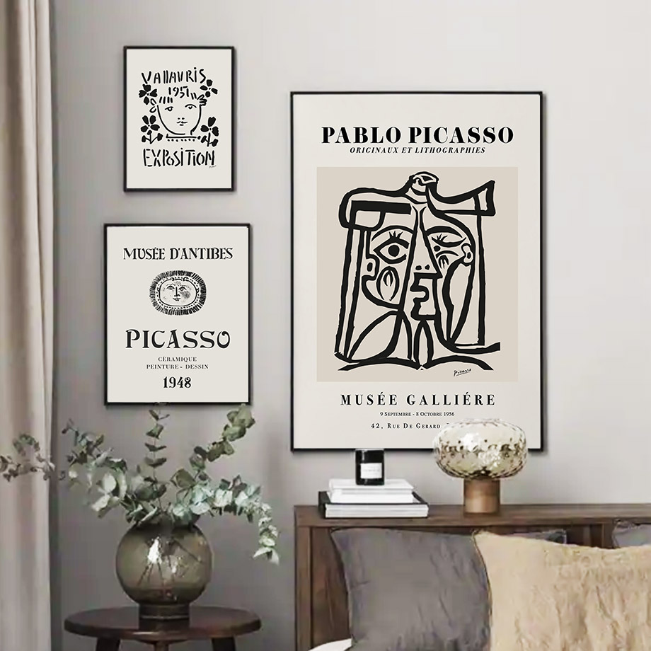 Picasso Line Cat Pigeon Girl A - Home Decor Exhibition 评论和价格