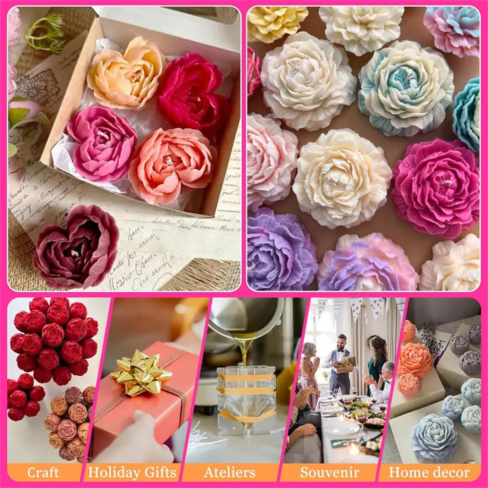 5PCS Floral Silicone Mold Set  - Scented Candle Set 评论和价格