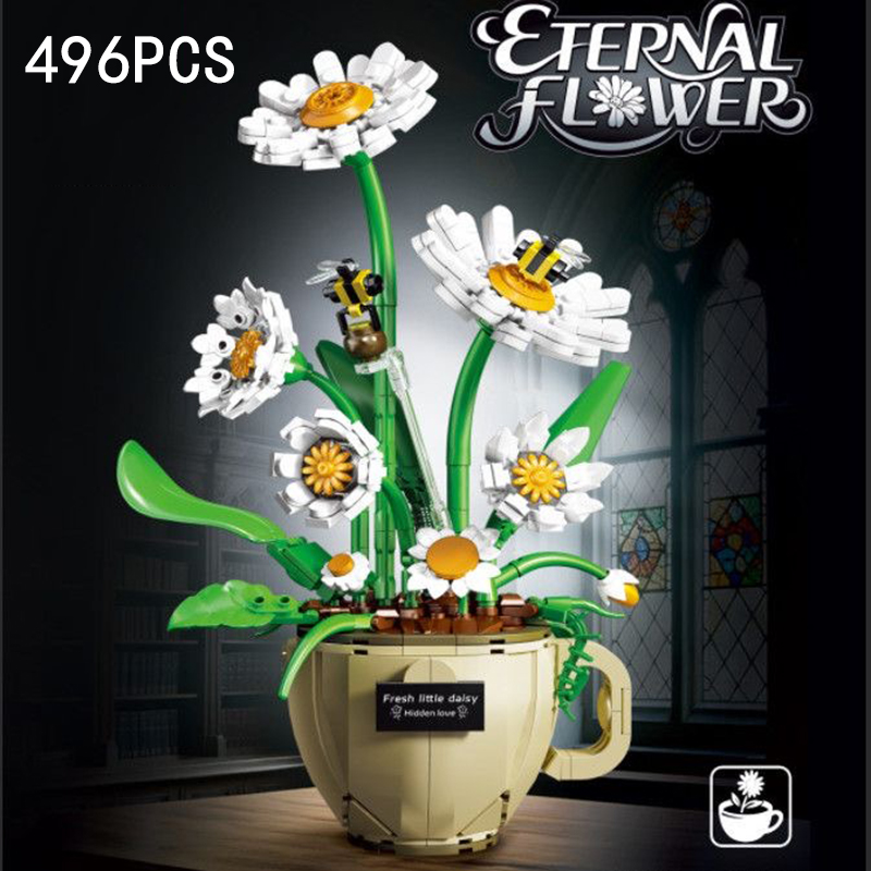 MOC Coffee Cup Flower Building - Home Decor Daisy 评论和价格