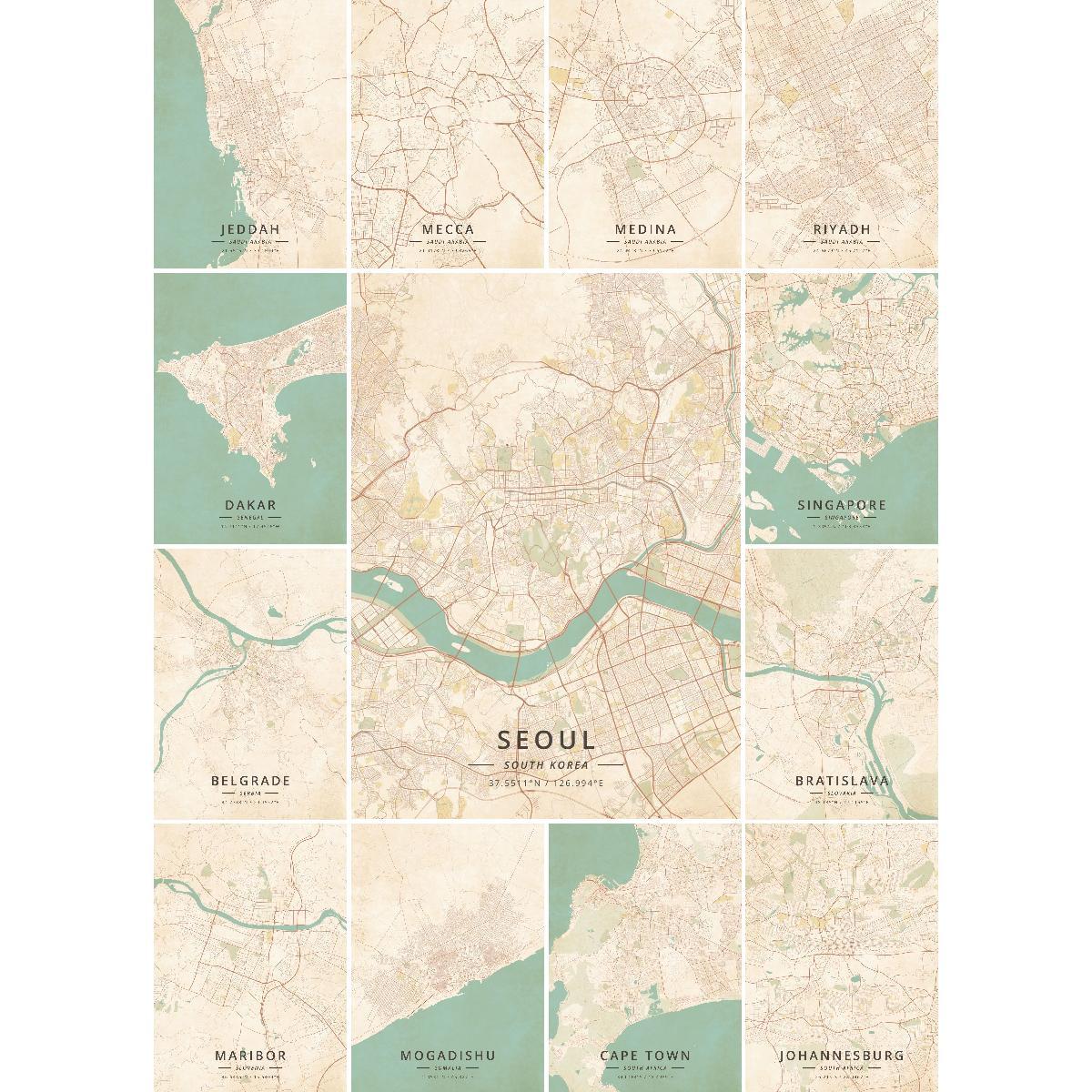 Jeddah Saudi Arabia City Map P - Home Decor Jeddah 评论和价格