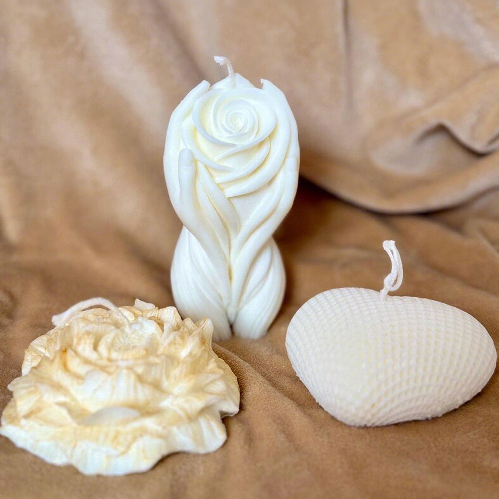 Rose Heart Candle Silicone Mol - Scented Candle Set 评论和价格