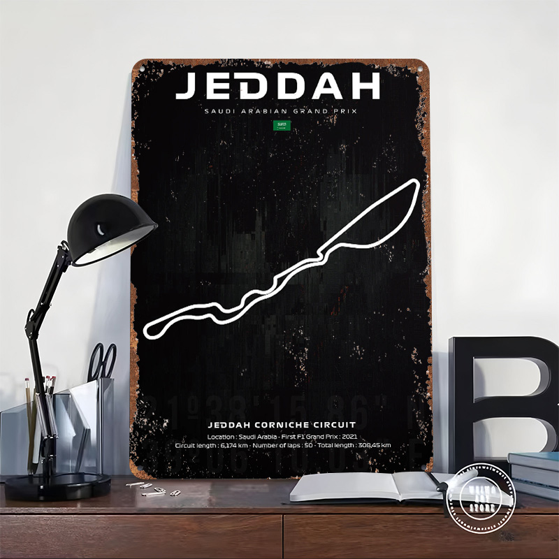 Jeddah Circuit Map Poster Cust - Home Decor Jeddah 评论和价格