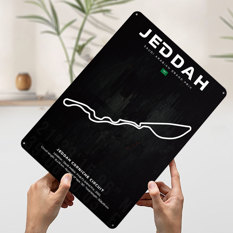Jeddah Circuit Map Poster Cust - Home Decor Jeddah 评论和价格