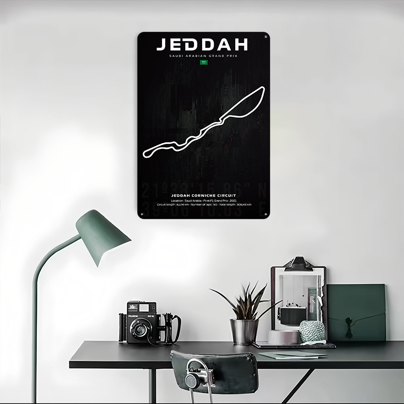 Jeddah Circuit Map Poster Cust - Home Decor Jeddah 评论和价格